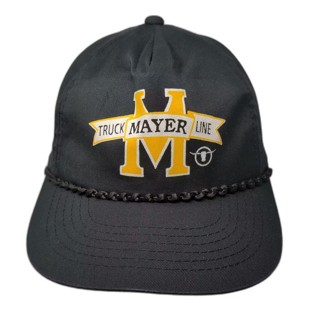 That Hat 5 Panel Black Yellow OS Truck Mayer Line Snapback Rope Adjustable Cap